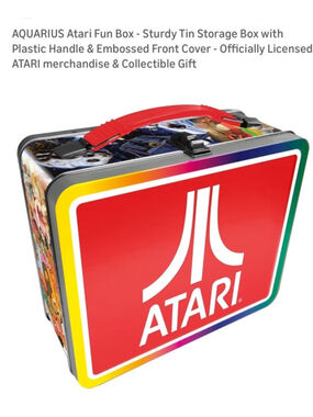 Aquarius Atari Metal Fun Lunch Box Sturdy Storage Embossed Gaming Collectible